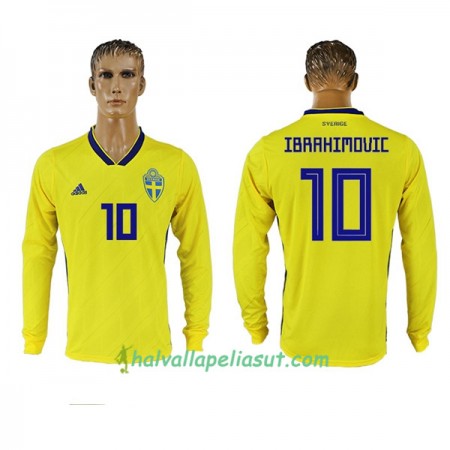 Jalkapallo Pelipaidat Ruotsi Ibrahimovic 10 World Cup 2018 Kotipaita Pitkähihainen